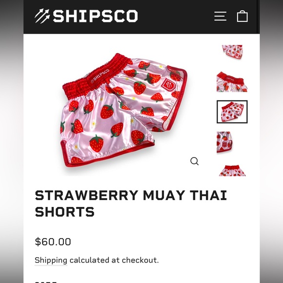 Shipsco strawberry Muay Thai shorts - Picture 2 of 7